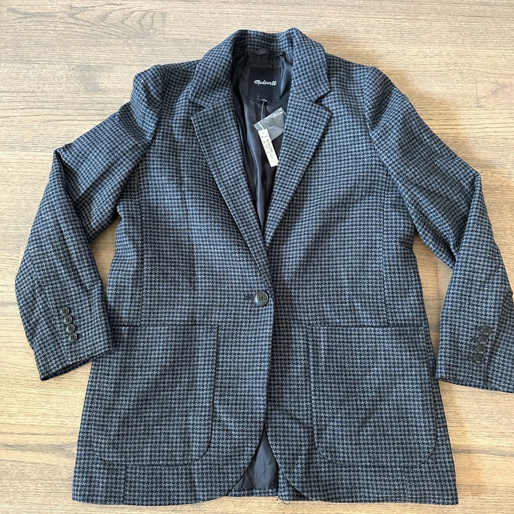 NEW Madewell The Larsen Blazer in Plaid-Size Medium